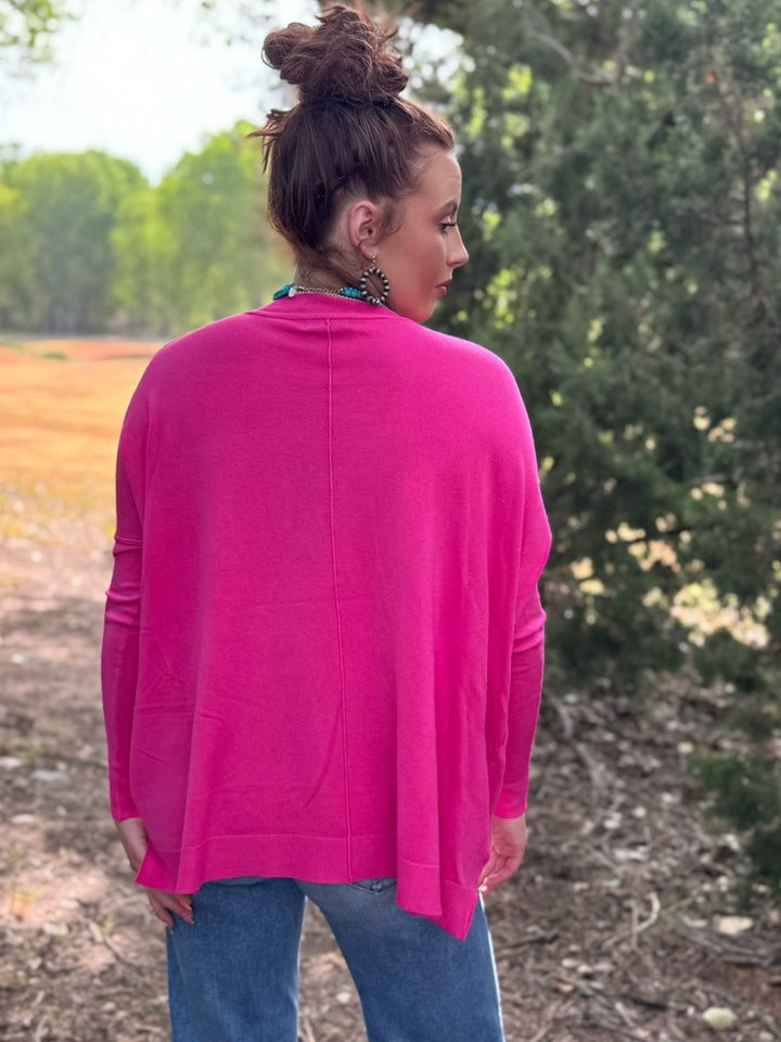 Sutton Drop Shoulder Pink Sweater