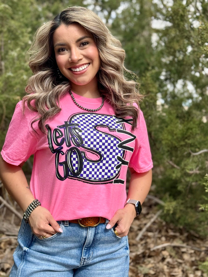 Checkered Let's Go Lynx Graphic Tee