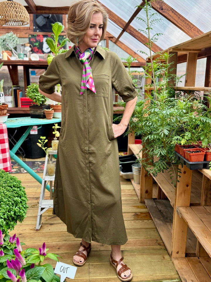 Savannah Olive Midi Dress