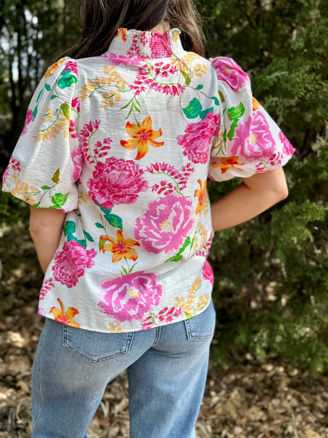 Time Stands Still Pink Floral Top