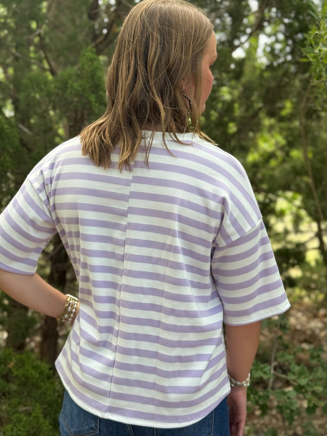 Melanie Purple Striped Top