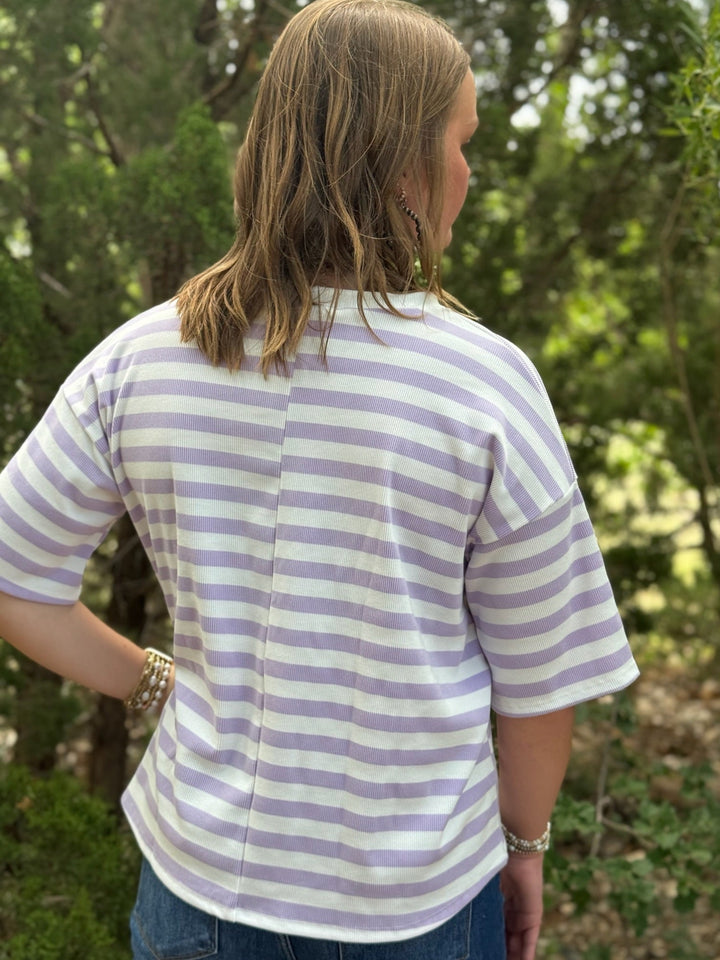 Melanie Purple Striped Top