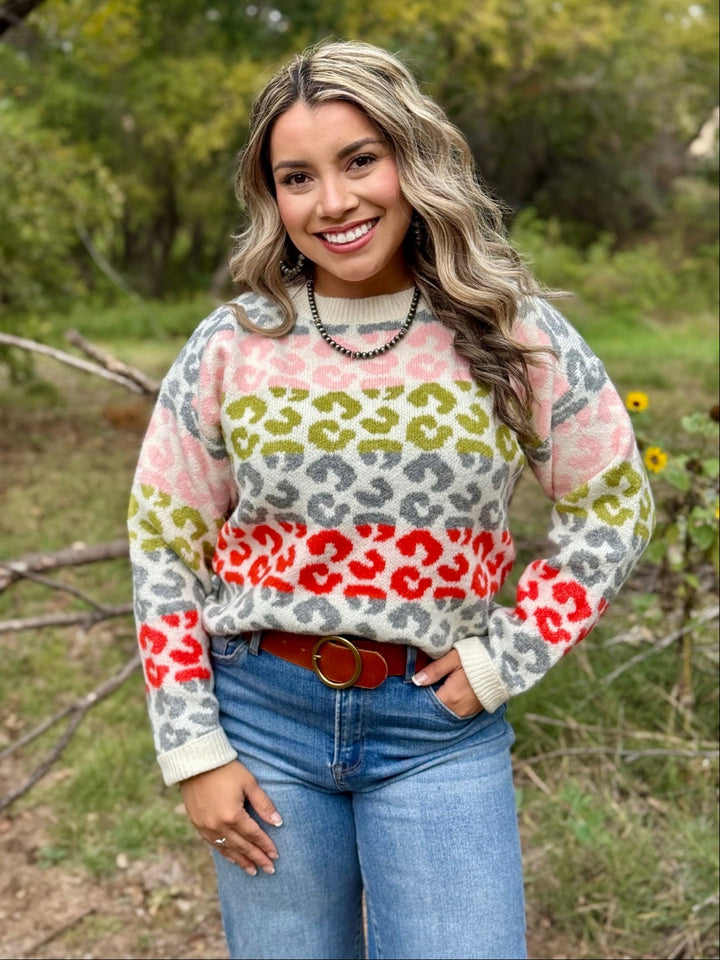 Frosted Leopard Cozy Sweater