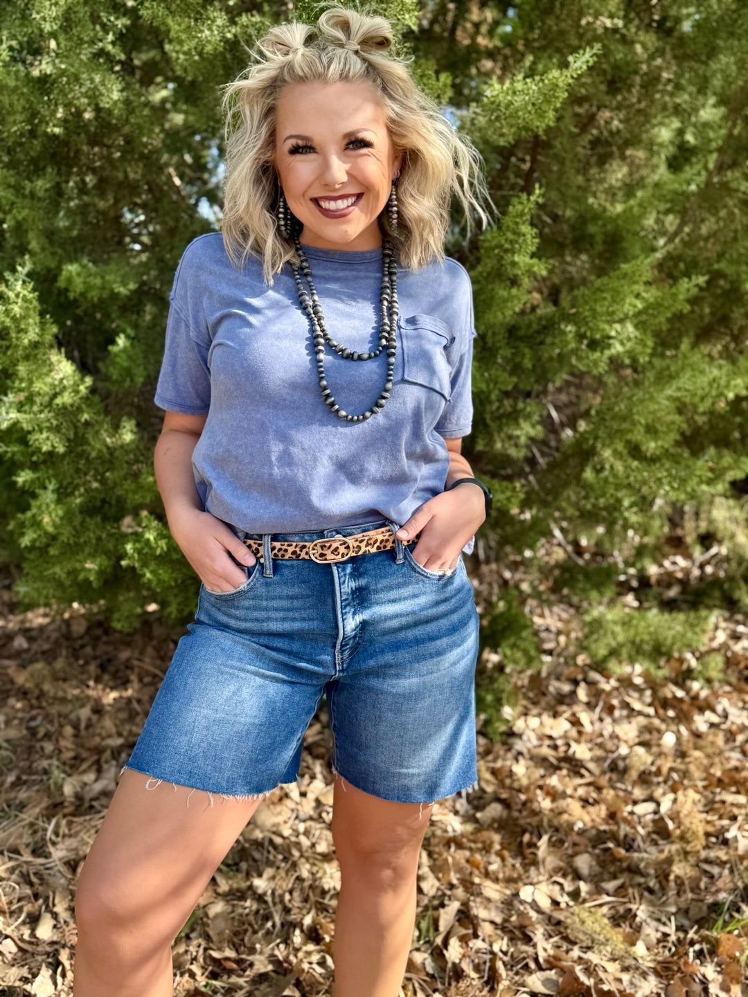 Lola Exposed Hem Pocket Tee