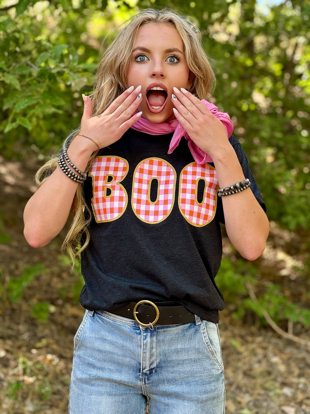 Checkered Boo Graphic Tee by Texas True Threads