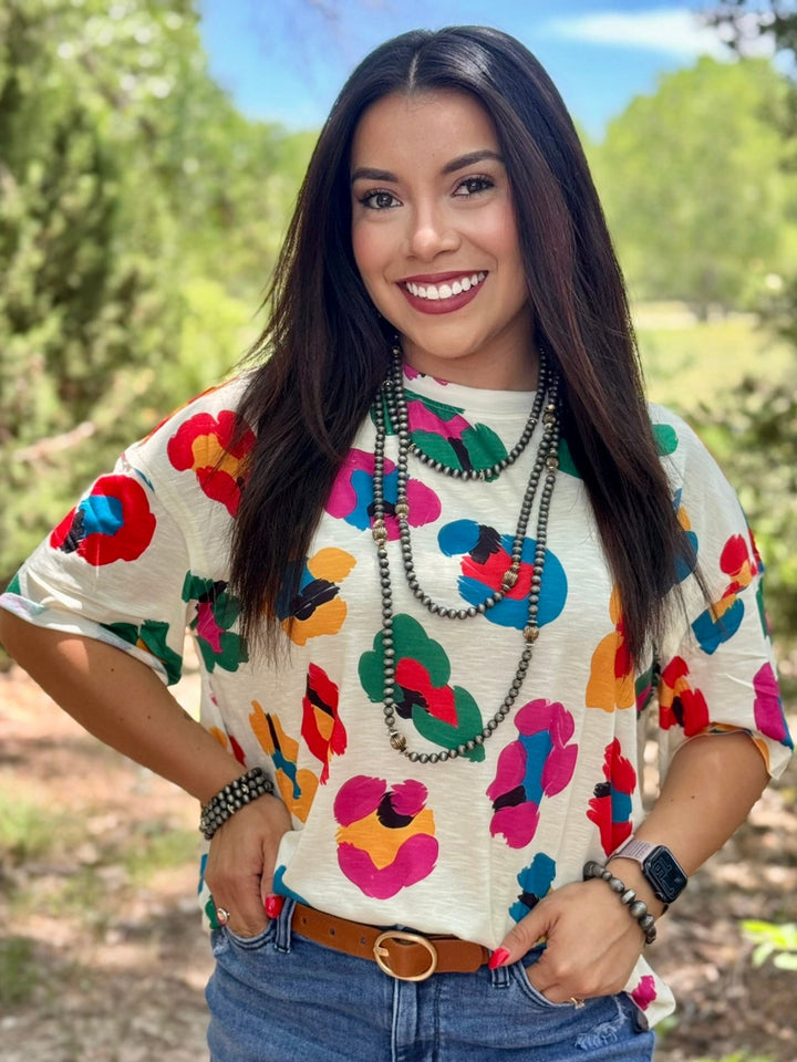 Allie Leopard Colorful Oversize Tee