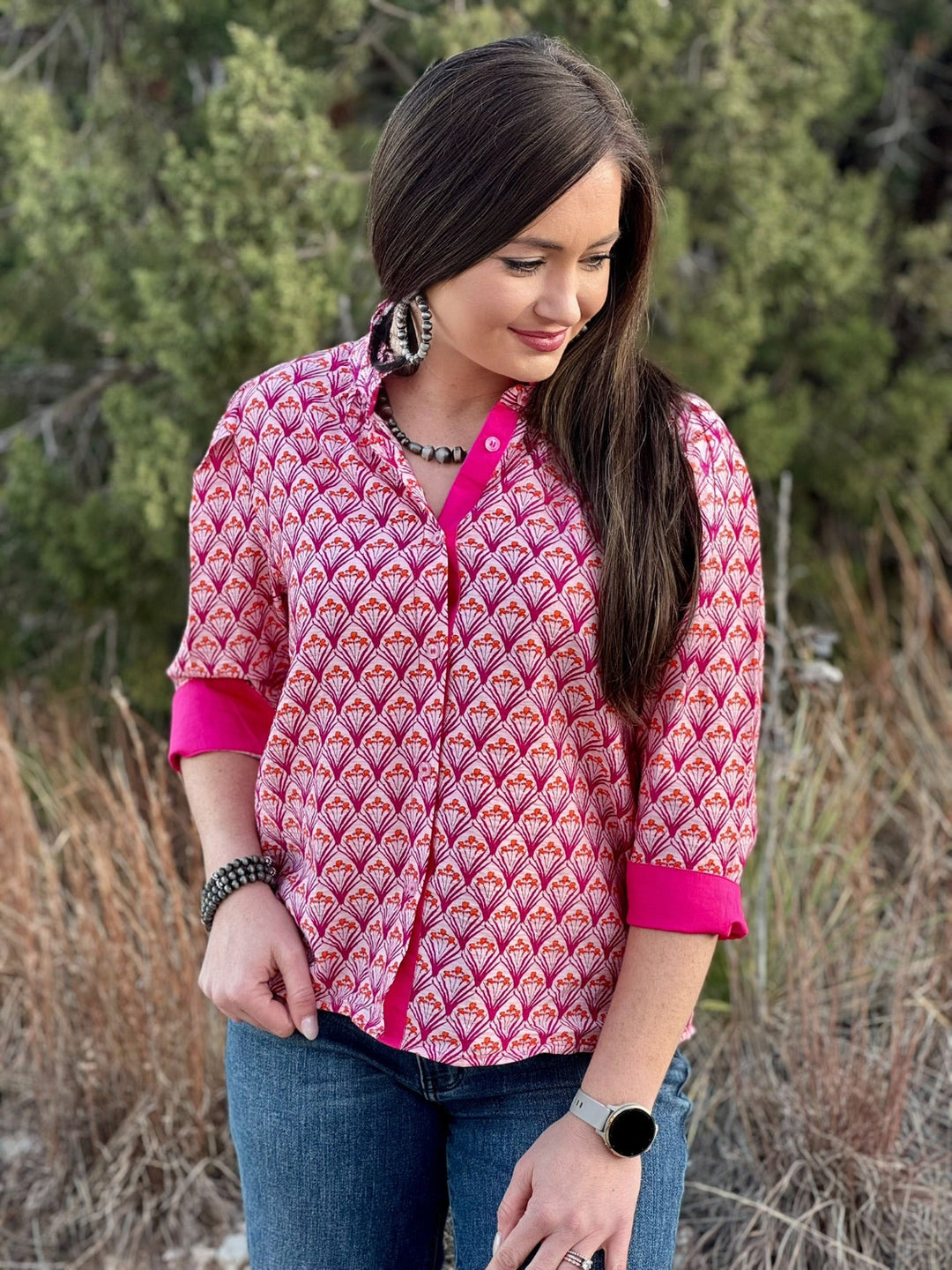 Petal Pop Button Up Blouse