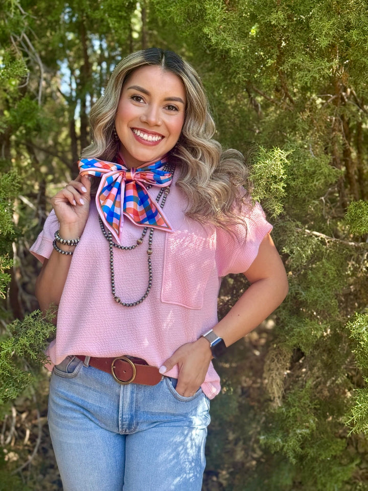 Tamara Pink Textured Top