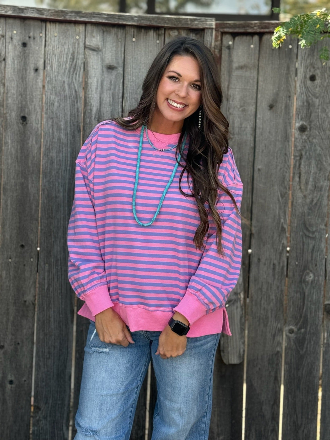 Olivia Pink & Purple Striped Top