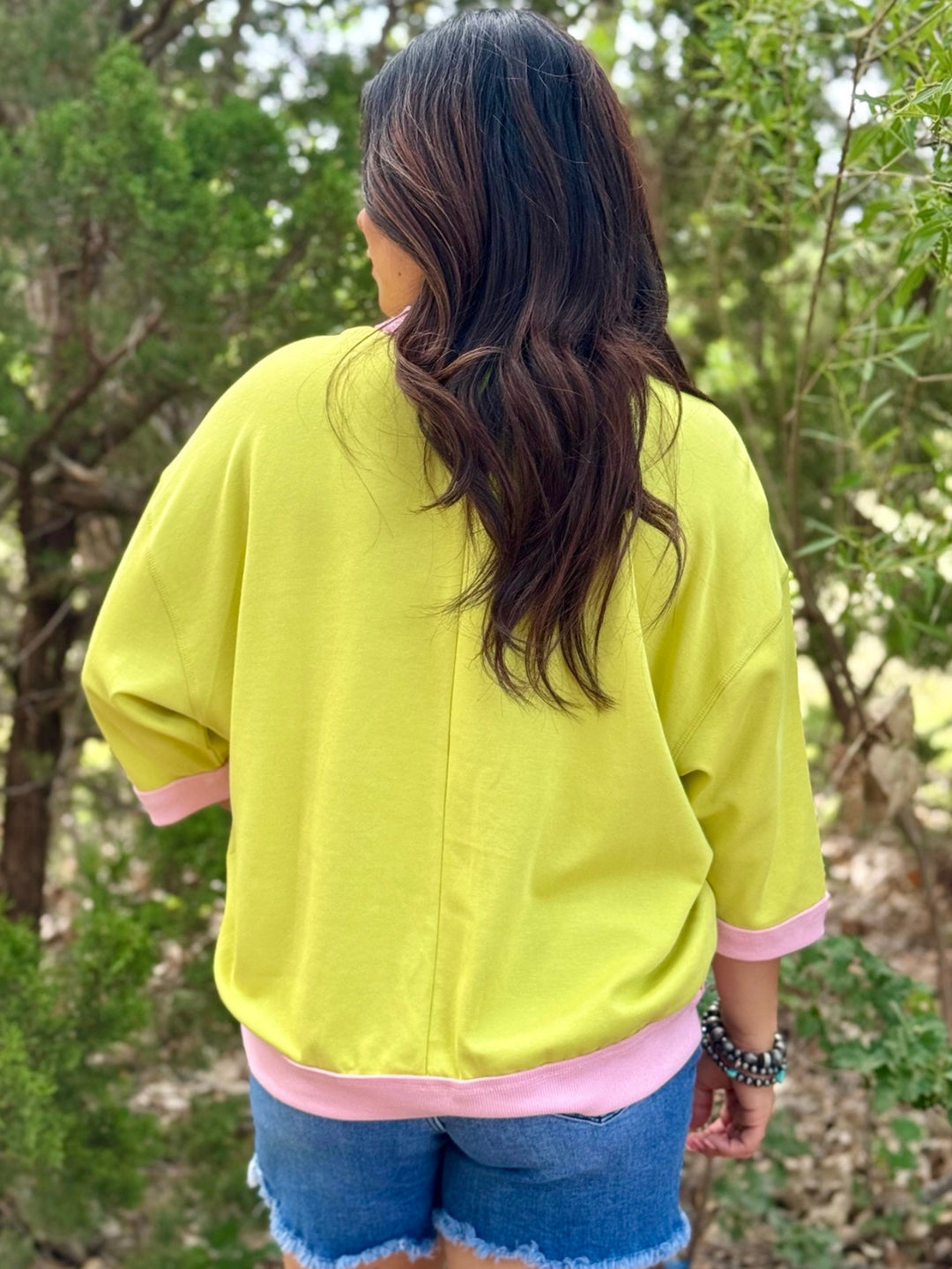 Baxter Green & Pink Top
