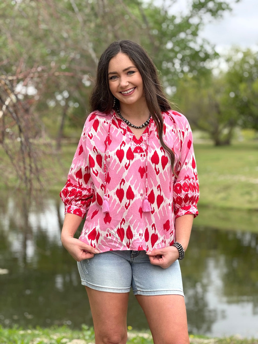 Cinder Cream Blouse with Quilted Puff Sleeves by THML