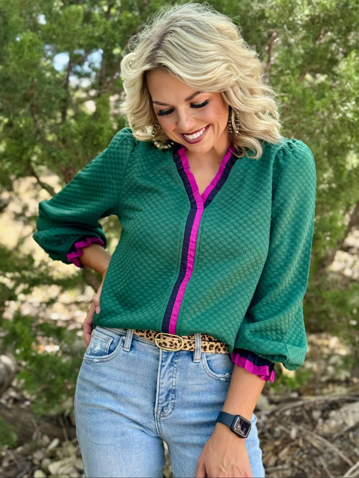 Katherine Green Quilted Top