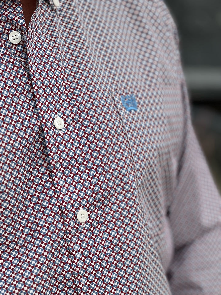 Luca Red and Blue Print Shirt by Cinch