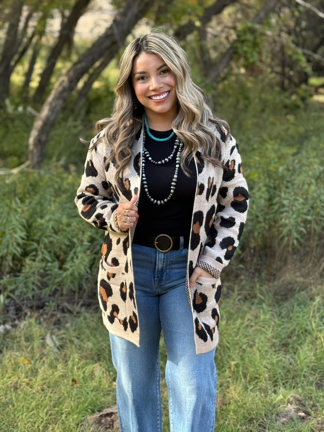 Michelle Leopard Cardigan