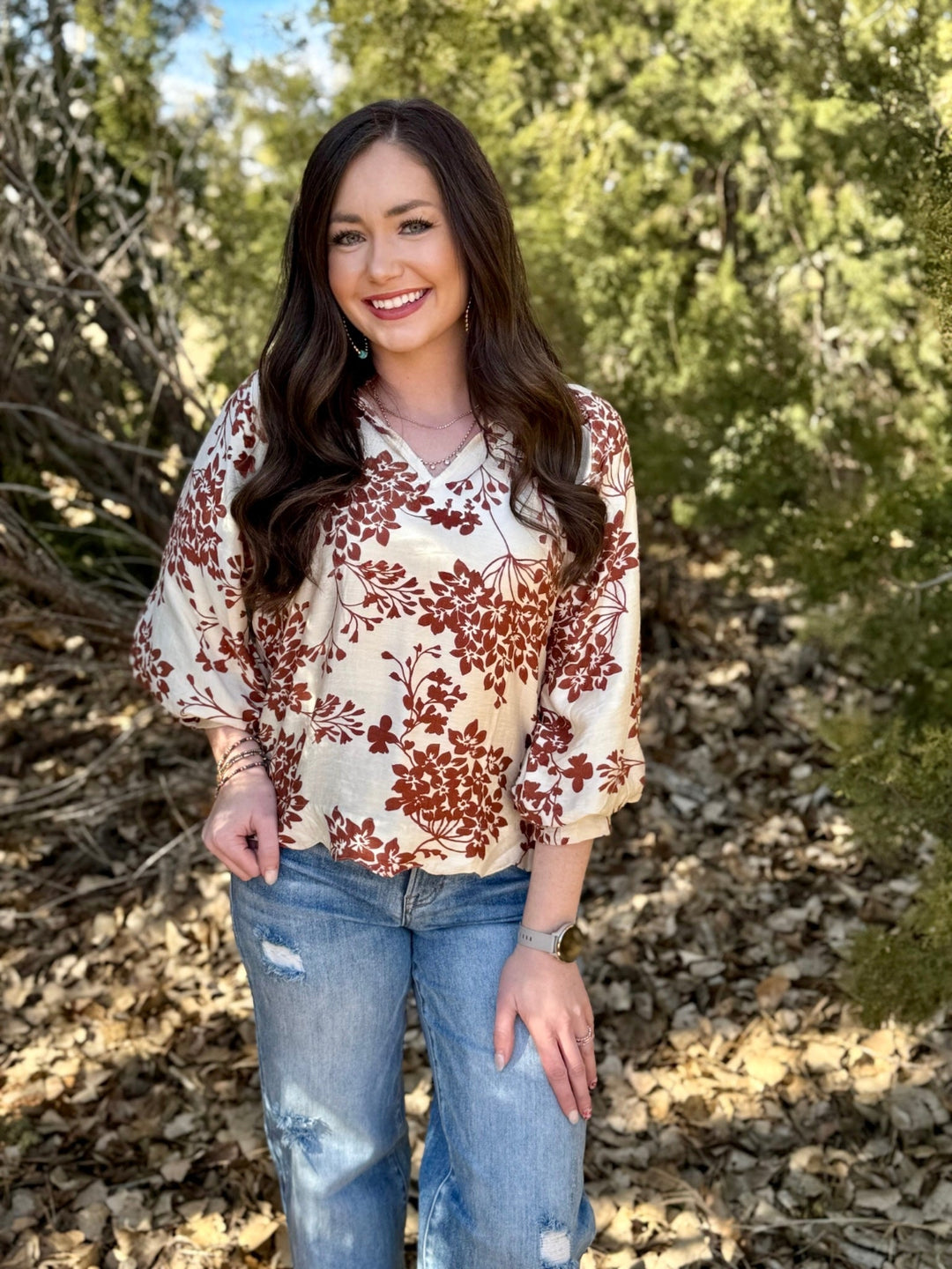 Chastidy Rust Floral Top