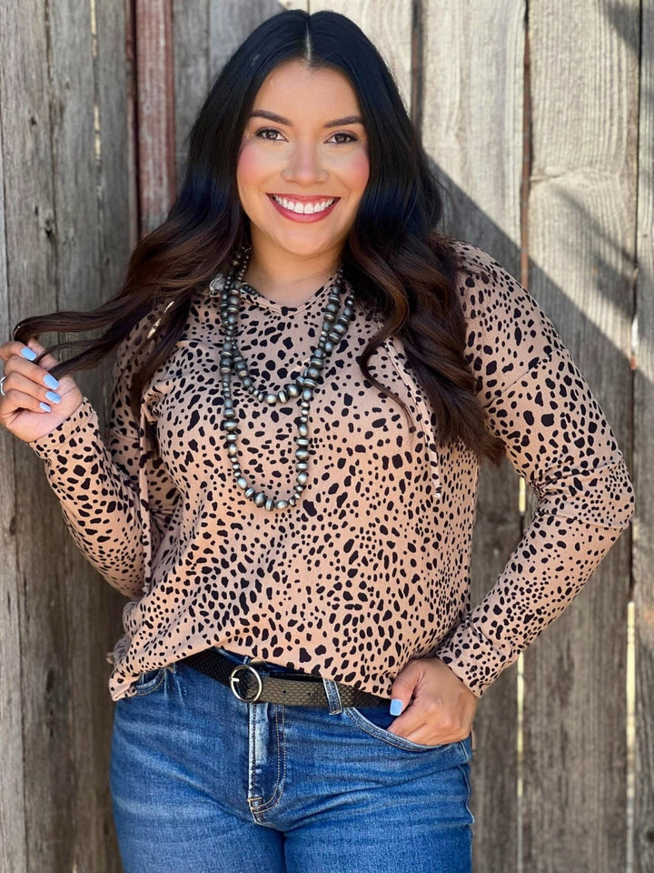 Brooke Tan Leopard Hoodie by Texas True Threads