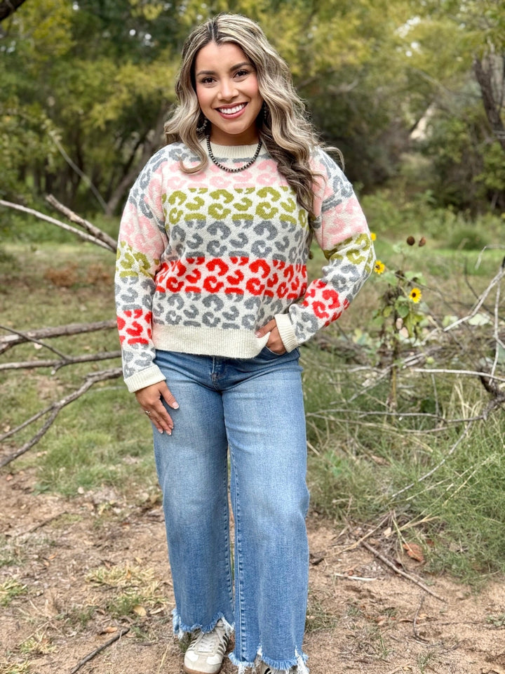Frosted Leopard Cozy Sweater