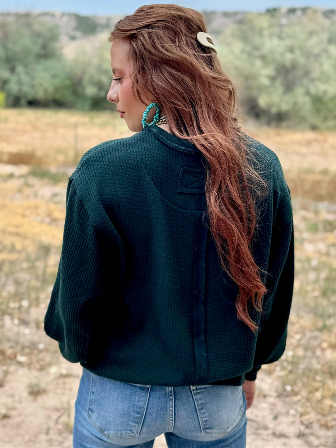 Everest Green Textured Top