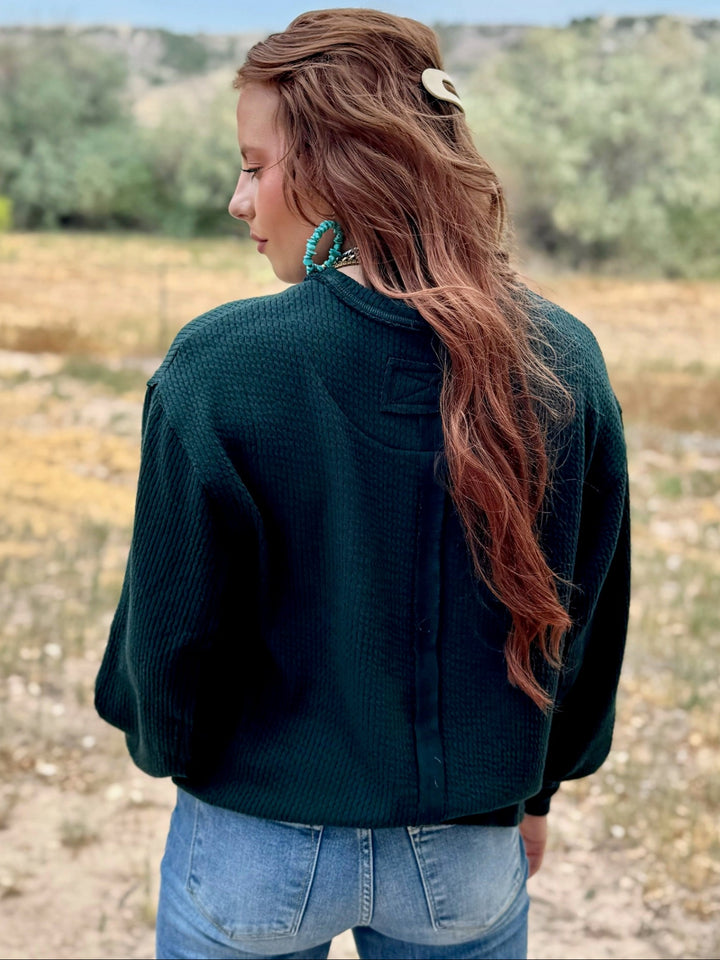 Everest Green Textured Top