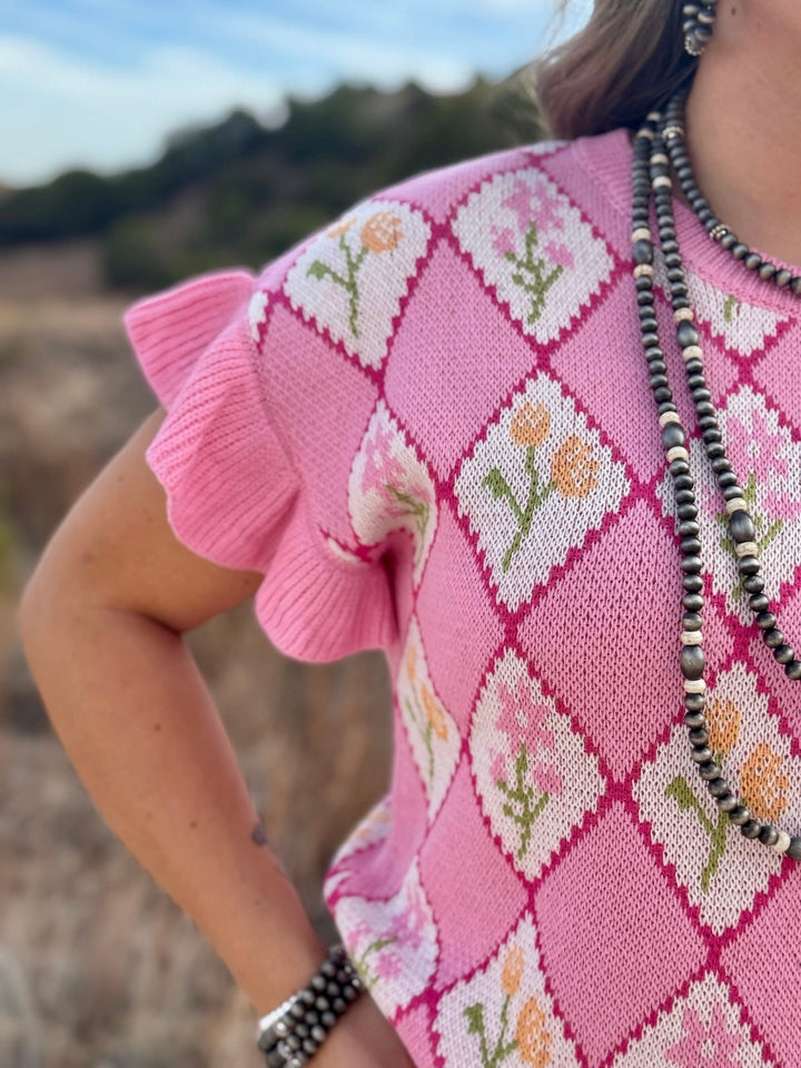 Emery Pink Floral Sweater