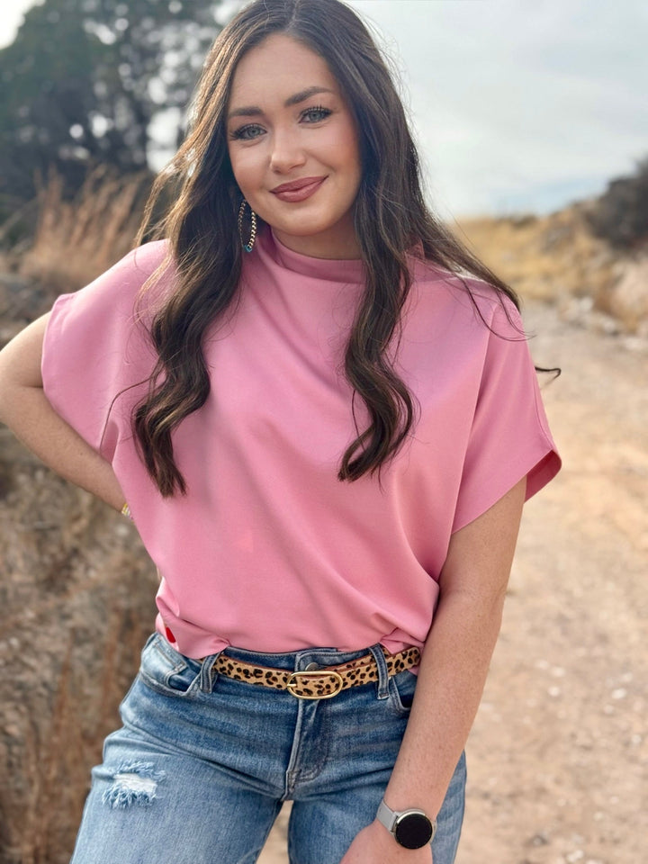 Joleen Pink Scuba Knit Top