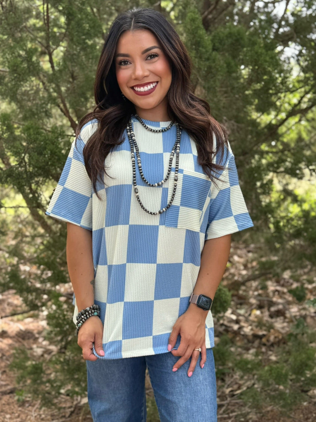 Check Yes Short Sleeve Top