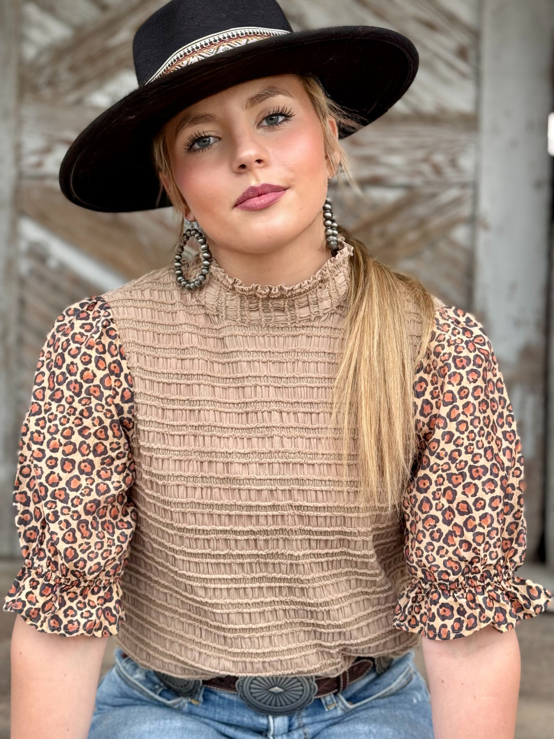 Corrin Leopard Sleeve Top