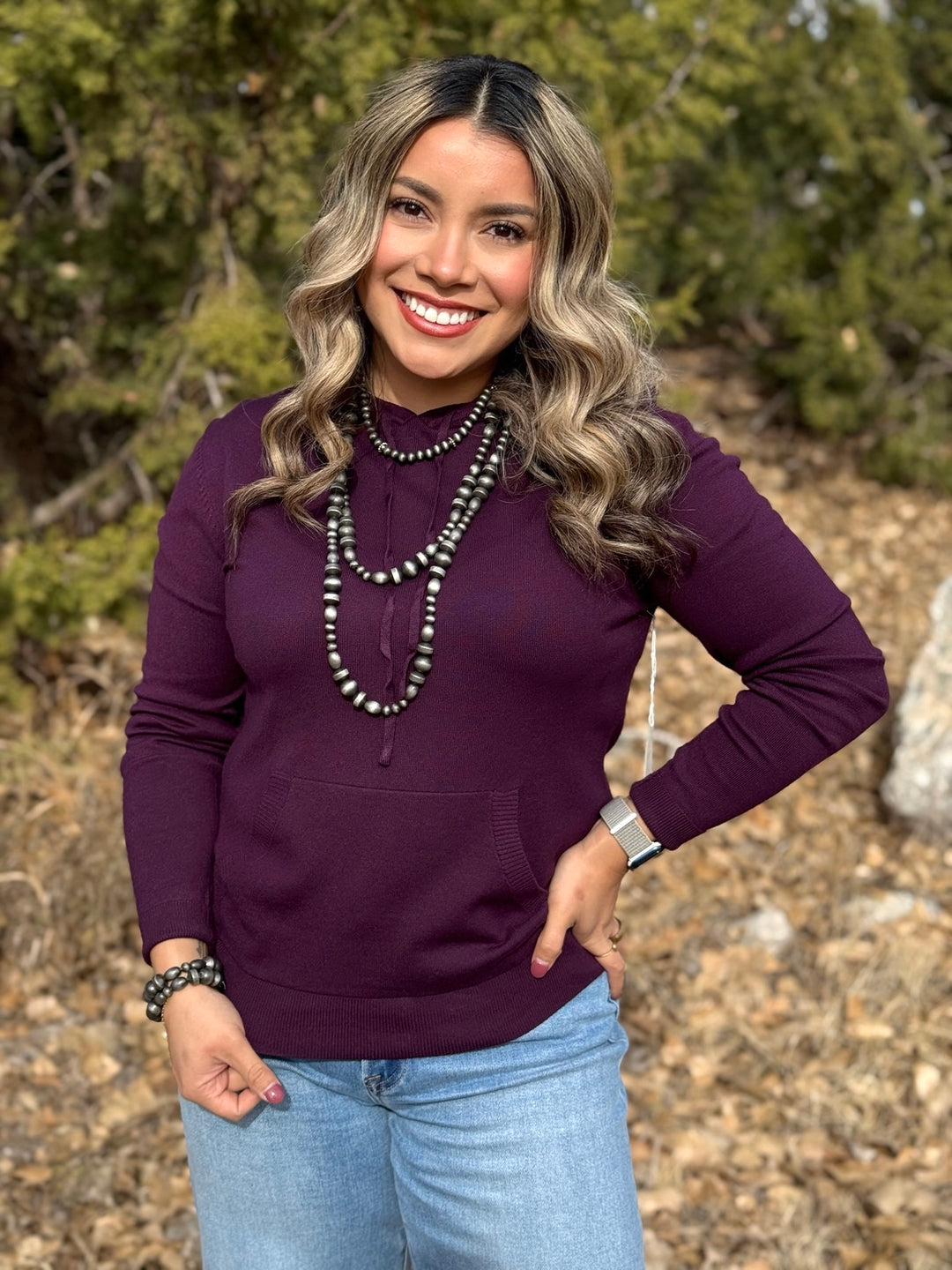 Sophia Purple Hooded Sweater