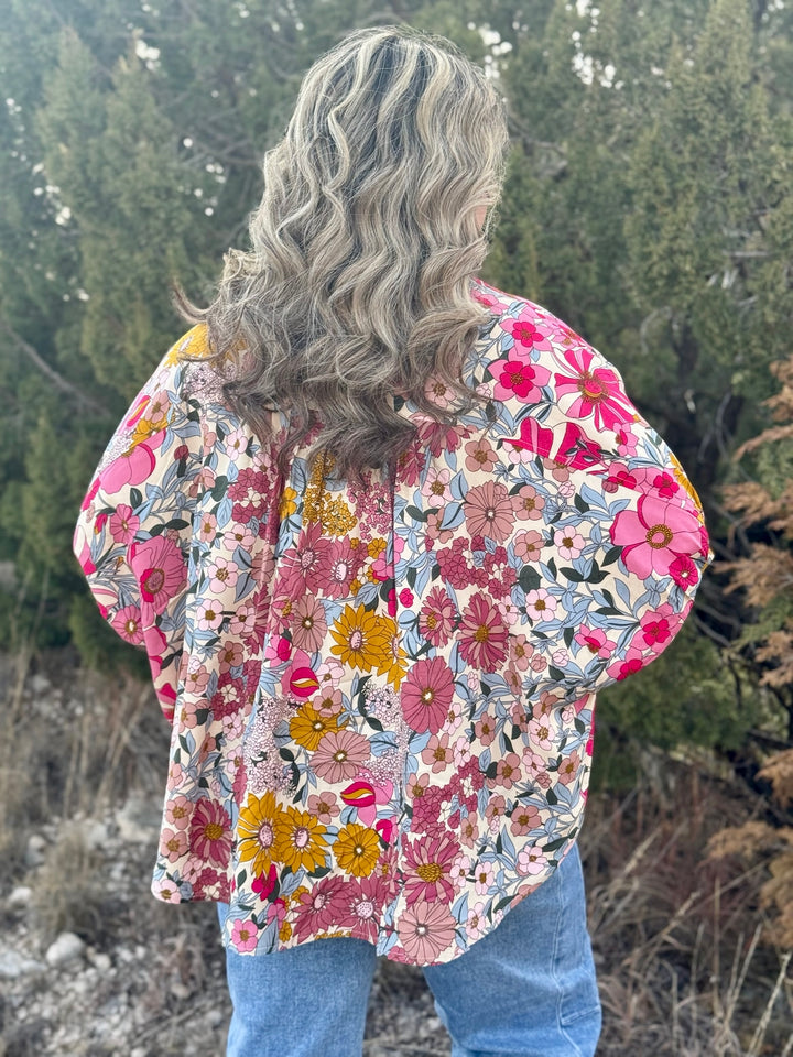 Bursting with Color Floral Top