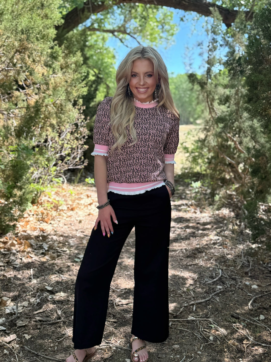 Pretty Wild Pink Leopard Top