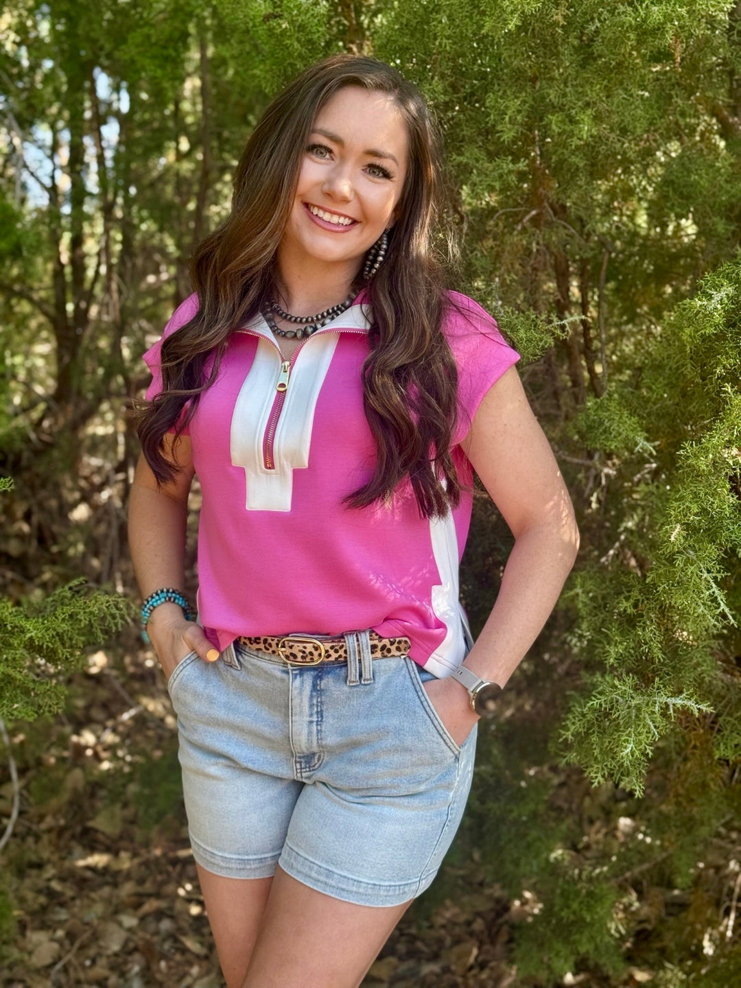Pink Passion 1/2 Zip Top