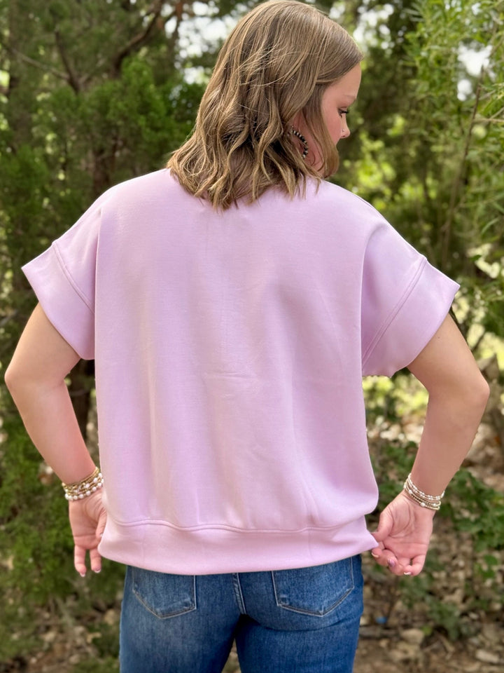 Zip Into Style Lilac Top