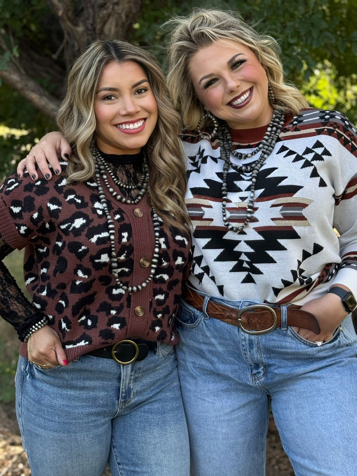 Renee Leopard Short Sleeve Button Down Cardigan