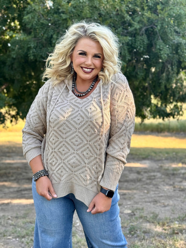 Brooklyn Tan Knit Hoodie