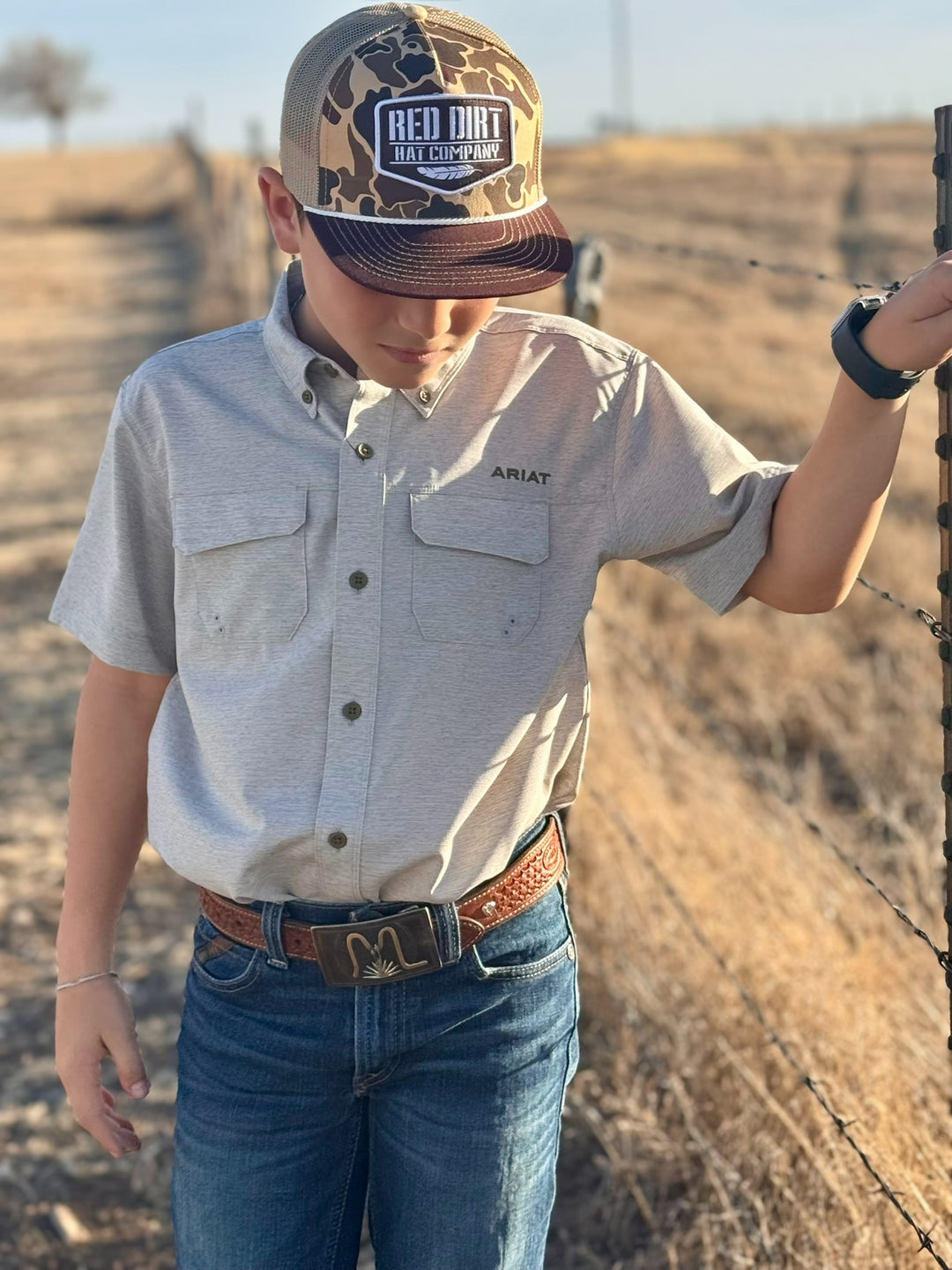 Brent Grey VentTek Outbound Fitted Shirt by Ariat
