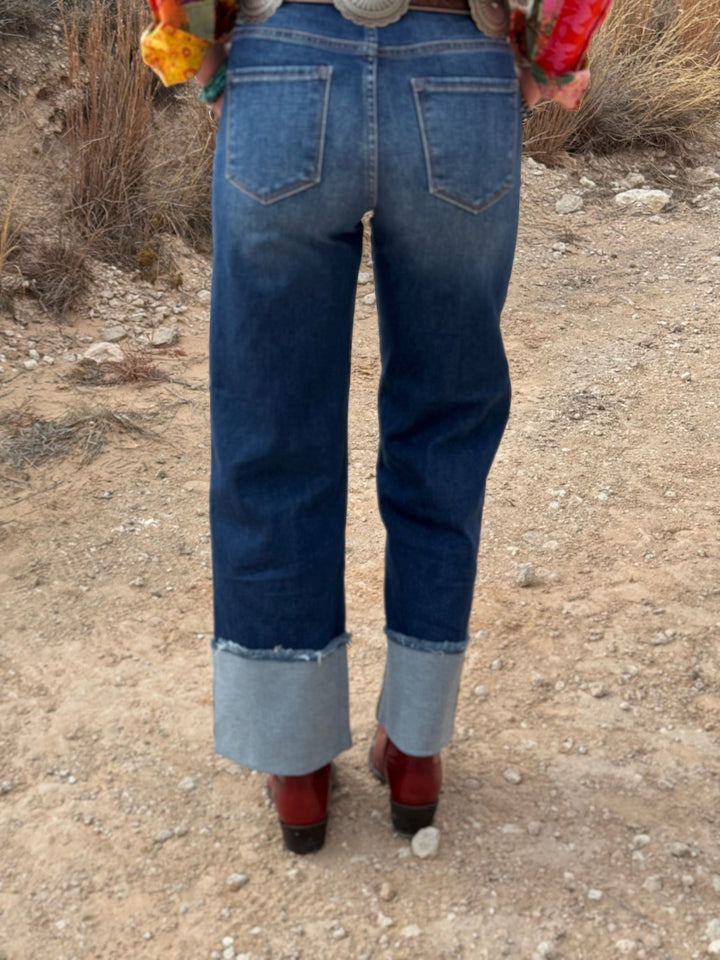 Lucy Wide Leg Cuffed Jean by Risen