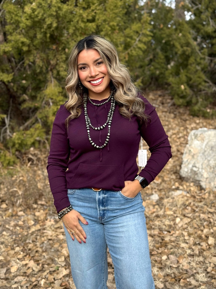 Sophia Purple Hooded Sweater