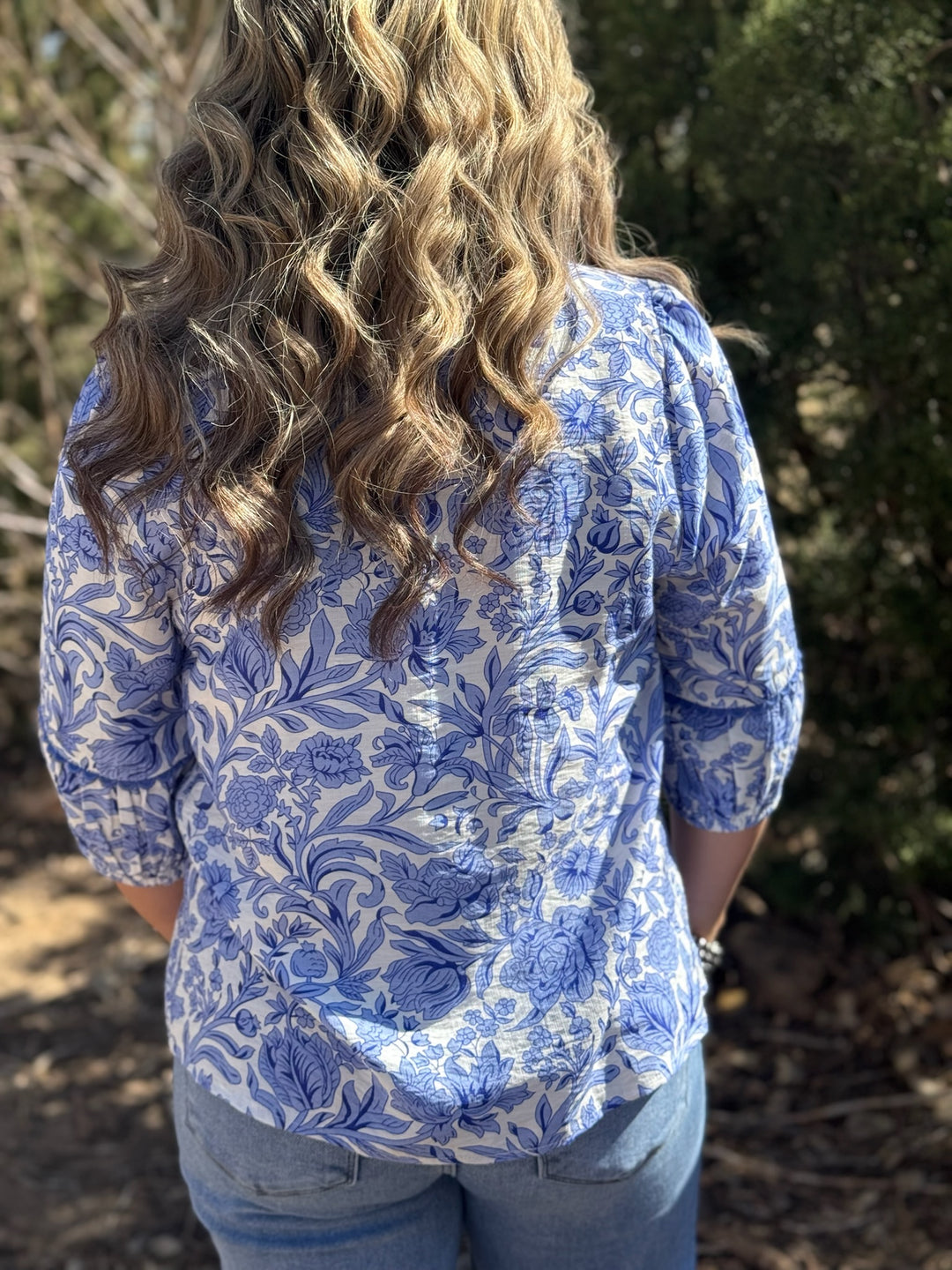 Sheridan Blue Floral Top