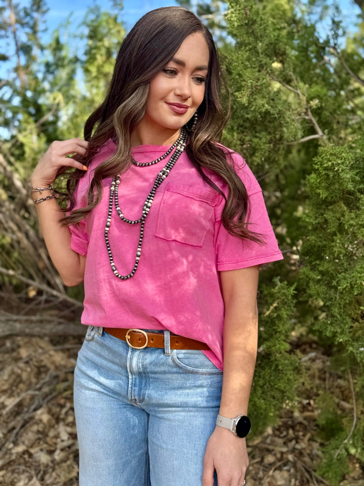 Lola Exposed Hem Pocket Tee