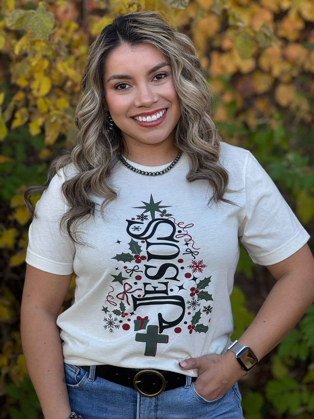 Jesus Christmas Tree Graphic Tee by Texas True Threads