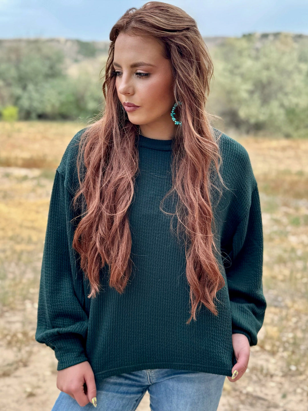Everest Green Textured Top