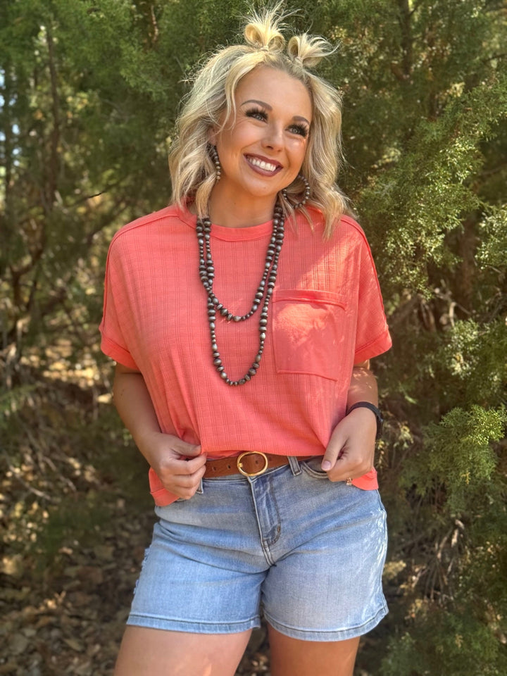 Orange Sorbet Textured Top