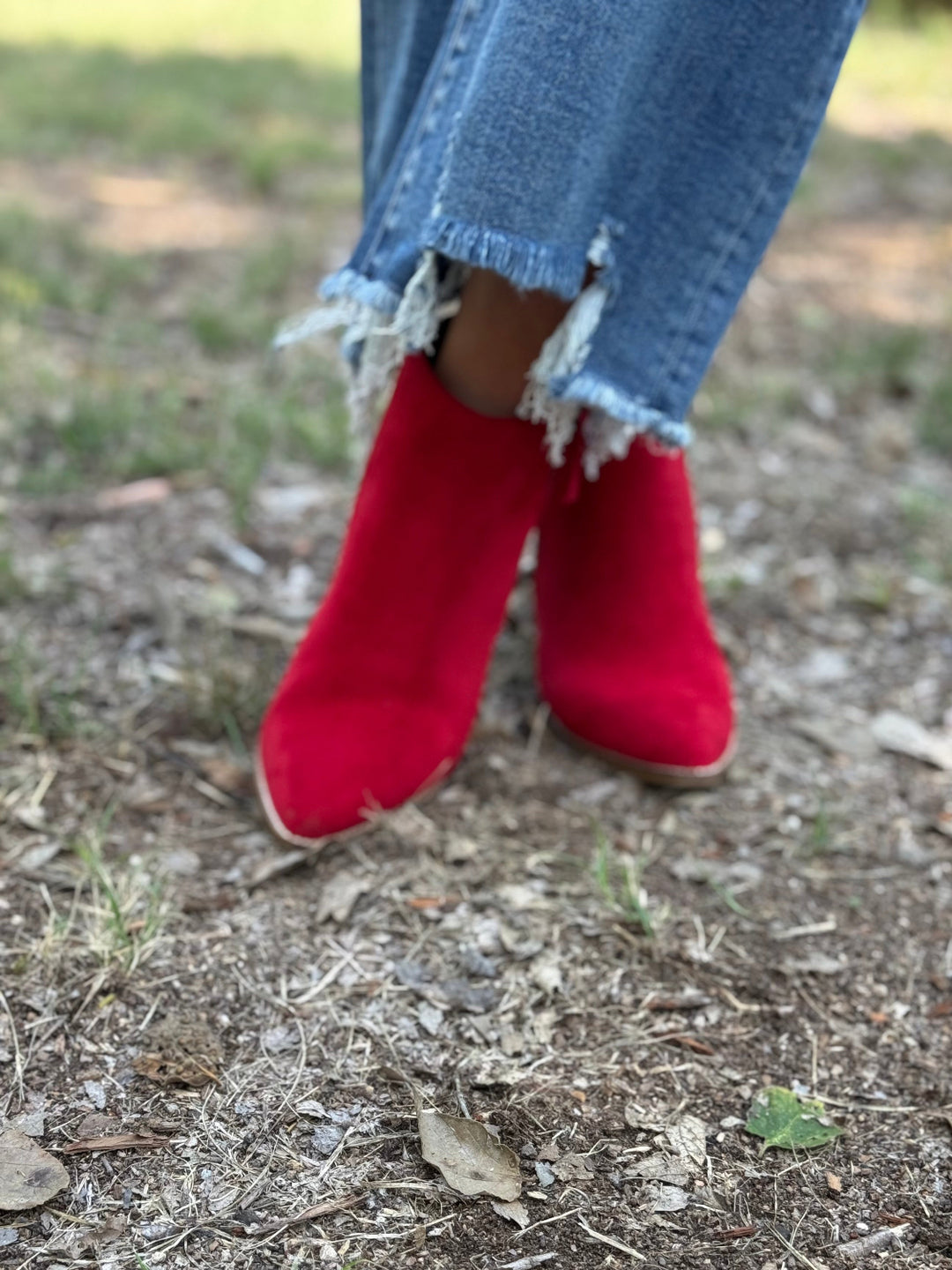 High Standards Faux Suede Booties by Corkys