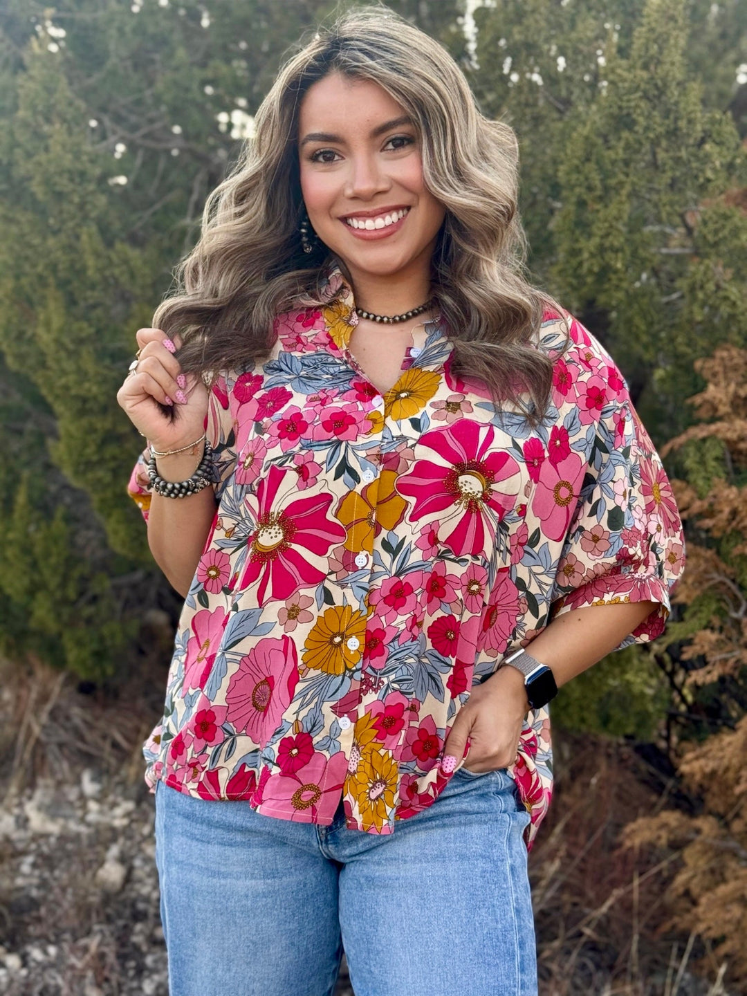 Bursting with Color Floral Top