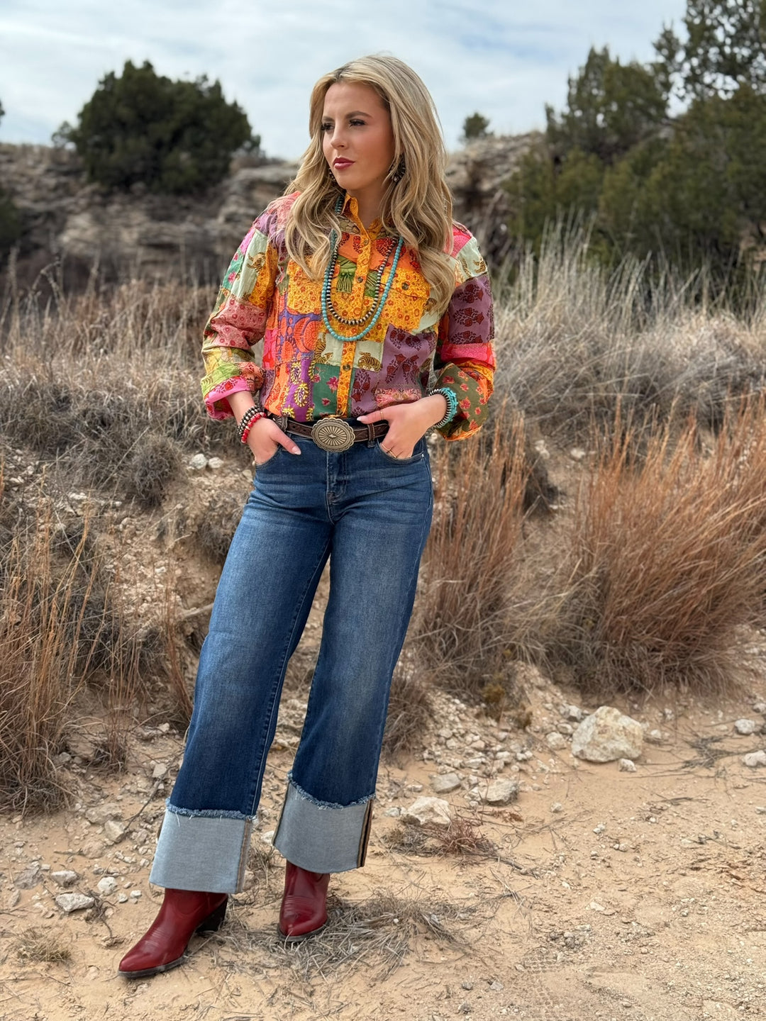 Patchwork Camp Shirt by Ivy Jane