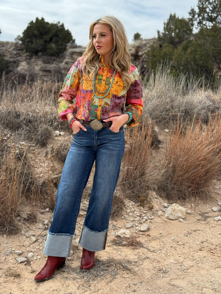 Patchwork Camp Shirt by Ivy Jane