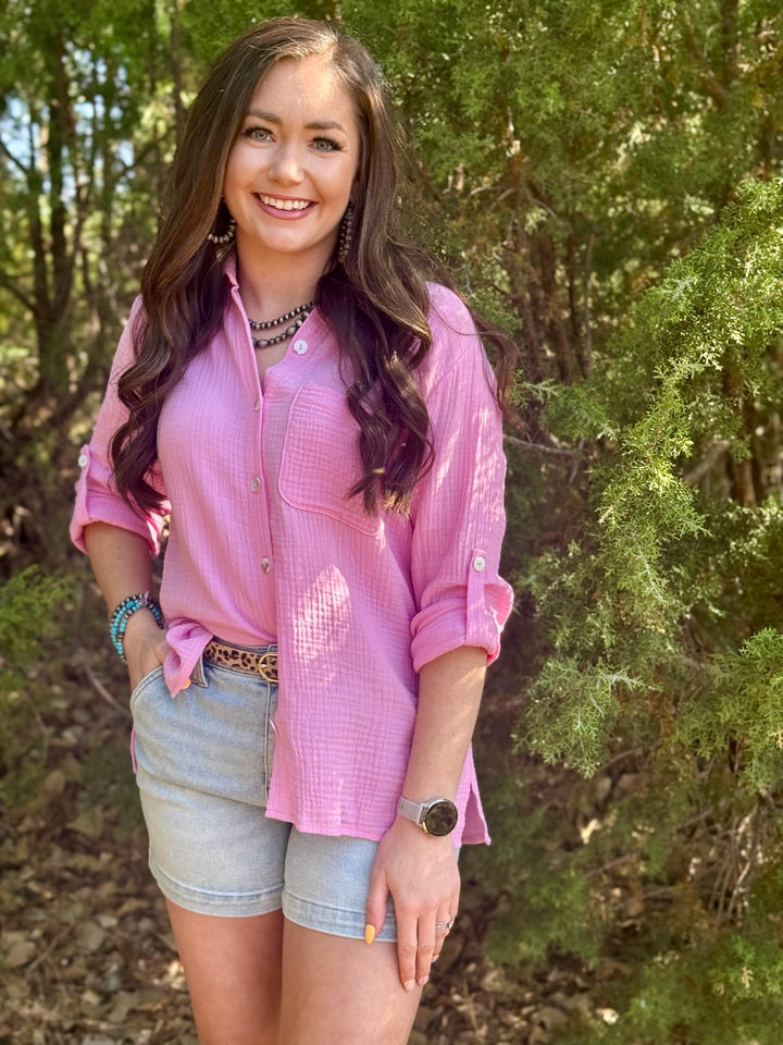 Giselle Pink Gauze Top