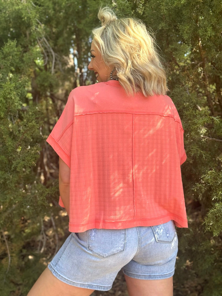Orange Sorbet Textured Top
