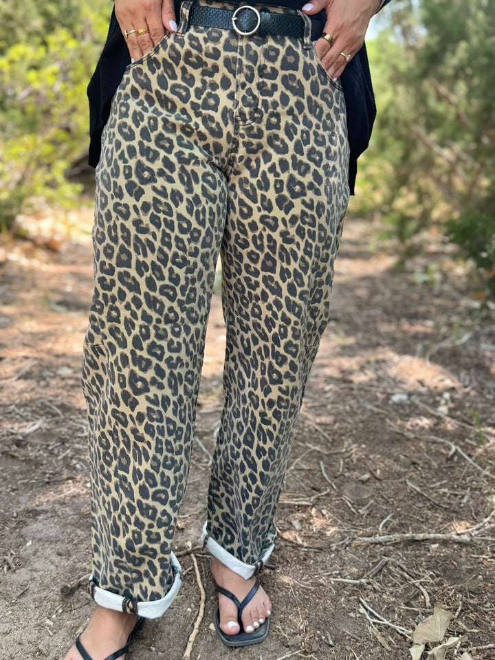 Maris Leopard Barrel Jean