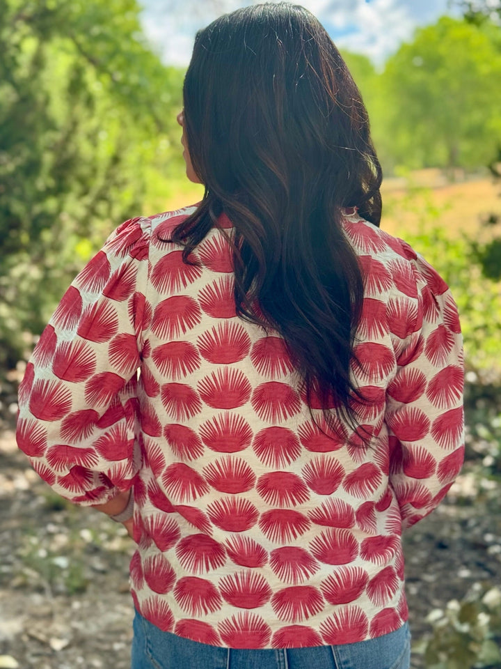 Cowan Wine V-Neck Blouse